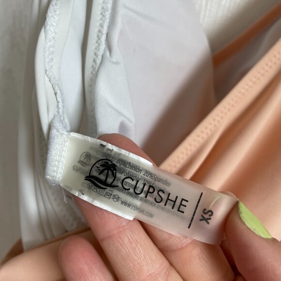 Pink and red colorblock one piece swimsuit - Picture 6 of 8